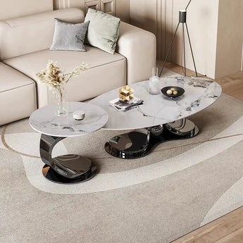 Aura Marble Nesting Coffee Table Set - Black