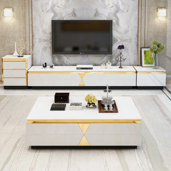 2.4M Odyssey Tempered Glass TV Stand – White