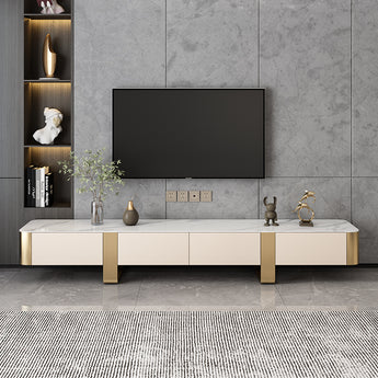 2M Goldwyn Gold Modern Italian Luxury Pandora Sintered Stone TV Stand