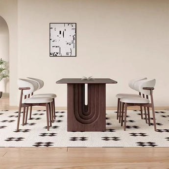 1.8M EDEN Solid Wood Sintered Stone Top Dining Table – Walnut