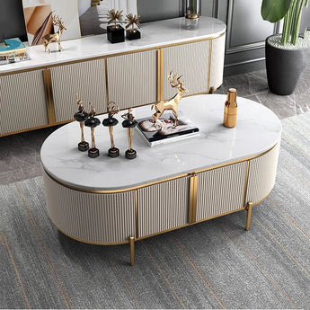 1.35M Glory Solid Marble Stone Coffee Table