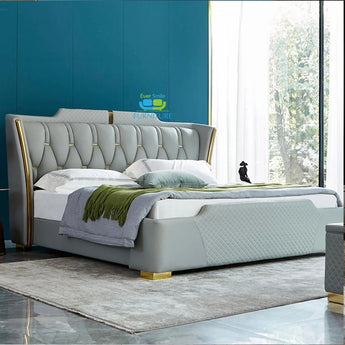 Sweet Night Luxury King Size Bed with Gas Lifting - Green Mint