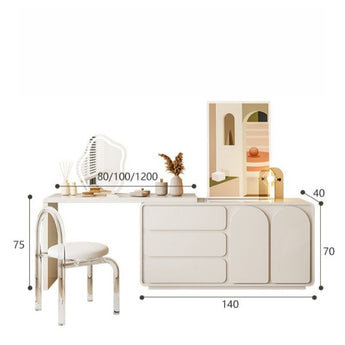 JANE Modern Luxury 4 Piece Big Extendable High Gloss Paint Cabinet Dressing Table Vanity Set