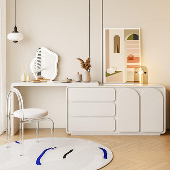 JANE Modern Luxury 4 Piece Big Extendable High Gloss Paint Cabinet Dressing Table Vanity Set