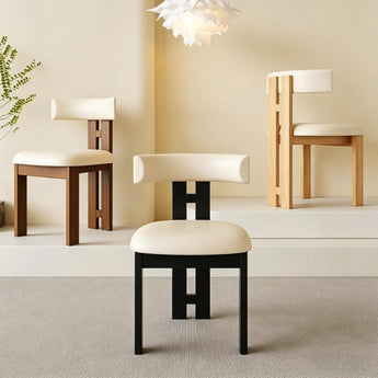 KAIA Leather Solid Wood Dining Chair