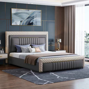 London Modern Italian Luxury Leather Upholstery Bedframe