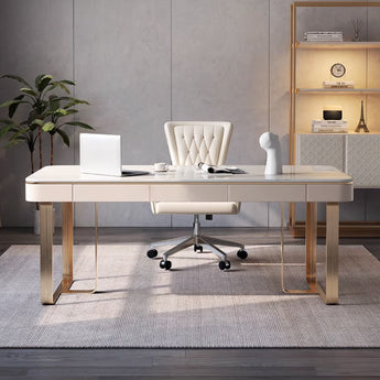 Maradyne Modern Luxury Marble Top Solid Wood Executive Office Working Desk