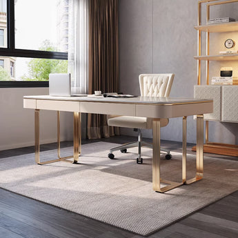Maradyne Modern Luxury Marble Top Solid Wood Executive Office Working Desk