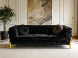 MOROCCO Black Velvet 3 Seater Sofa for Sale Australia