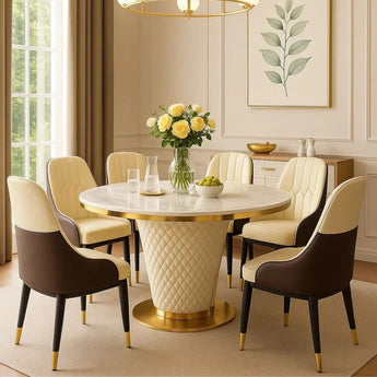 Marble Dining Table Set 6 Seater