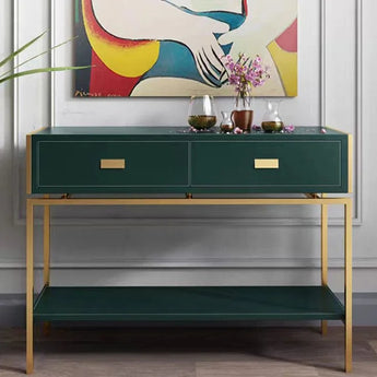 Emerald Elegance Console Table