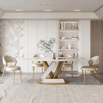 Modern Italian Luxury Lovina Sintered Stone Top Marble Dining Table