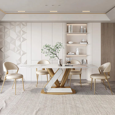 Modern Italian Luxury Lovina Sintered Stone Top Marble Dining Table
