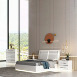 Moonstone Queen Bed 4 Piece Bedroom Set With LED & Storage