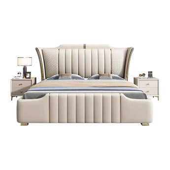 Milan Premium Leather King Size Bedframe (Gas Lifting)
