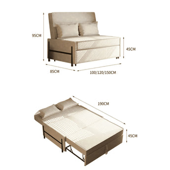 🟢 IN STOCK Modern Luxury Leather Extendable Sofa Bed – Double Size
