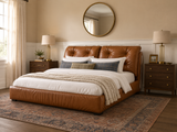 RUSSO Luxury Italian Grade A Cowhide Genuine Leather Gas Lift Bed | King & Queen Size Bed Frame-1
