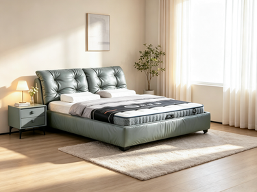 RUSSO Luxury Italian Grade A Cowhide Genuine Leather Gas Lift Bed | King & Queen Size Bed Frame-10