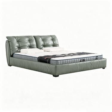 RUSSO Luxury Italian Grade A Cowhide Genuine Leather Gas Lift Bed | King & Queen Size Bed Frame-11
