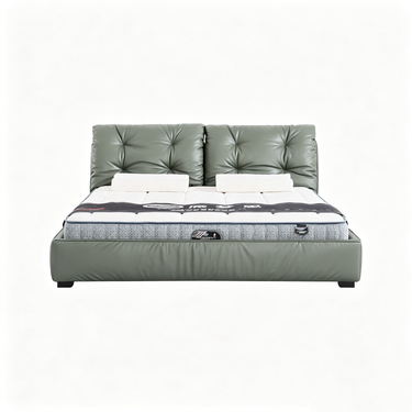 RUSSO Luxury Italian Grade A Cowhide Genuine Leather Gas Lift Bed | King & Queen Size Bed Frame-12