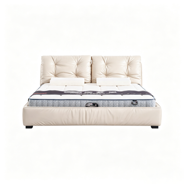 RUSSO Luxury Italian Grade A Cowhide Genuine Leather Gas Lift Bed | King & Queen Size Bed Frame-15