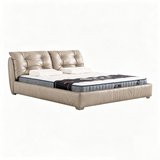 RUSSO Luxury Italian Grade A Cowhide Genuine Leather Gas Lift Bed | King & Queen Size Bed Frame-16
