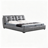 RUSSO Luxury Italian Grade A Cowhide Genuine Leather Gas Lift Bed | King & Queen Size Bed Frame-17