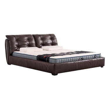 RUSSO Luxury Italian Grade A Cowhide Genuine Leather Gas Lift Bed | King & Queen Size Bed Frame-5