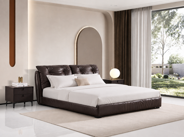 RUSSO Luxury Italian Grade A Cowhide Genuine Leather Gas Lift Bed | King & Queen Size Bed Frame-4
