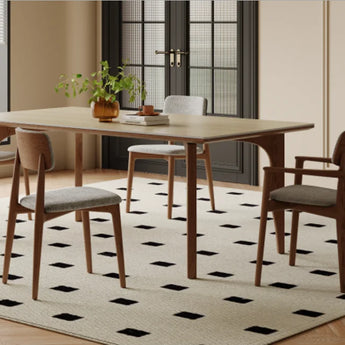 1.8M MIA Solid Wood Sintered Stone Top Dining Table – Walnut