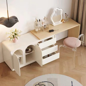 Ruby Modern Luxury 4 Piece Big Extendable High Gloss Paint Cabinet Dressing Table Vanity Set