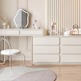 Elena Modern Luxury 4 Piece Big Extendable High Gloss Paint Cabinet Dressing Table Vanity Set