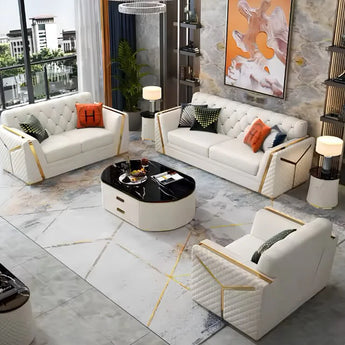 ÉLITE Upholstered Leather Sofa Set