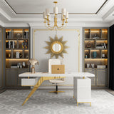 Wayne Modern Marble Office Desk | White Office Working Table