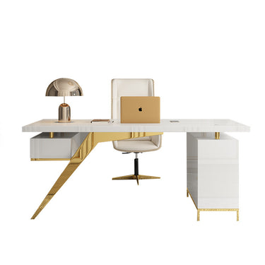 Wayne Modern Marble Office Desk | White Office Working Table 2