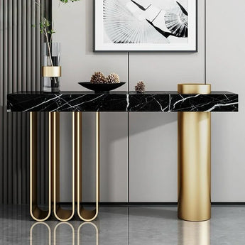Roulette Marble Console Table - Black