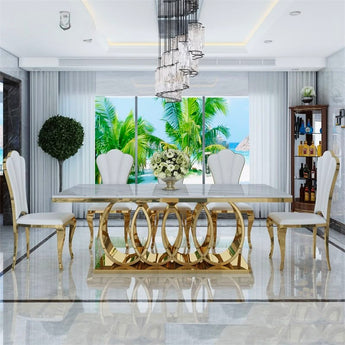 🟢 IN STOCK Rosary Modern Italian Luxury Marble Top Dining Table