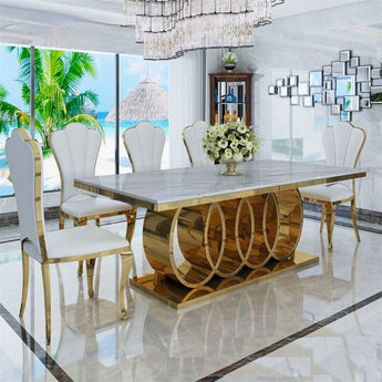 🟢 IN STOCK Rosary Modern Italian Luxury Marble Top Dining Table
