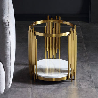Throne Solid Marble Top Side Table