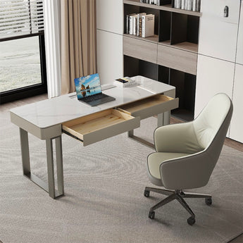 Samuel Modern Luxury Sintered Stone Top Executive Office Working Study Desk