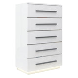 White Tallboy 6 Drawers with LED