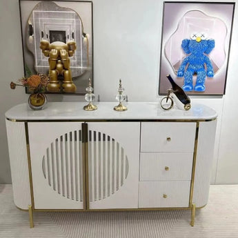 1.5M Circula Solid Marble Top Sideboard