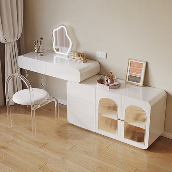 Adele Modern Luxury 4 Piece Big Extendable High Gloss Paint Cabinet Dressing Table Vanity Set