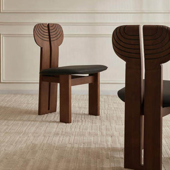AKIRA Solid Wood Leather Upholstery Dining Chair