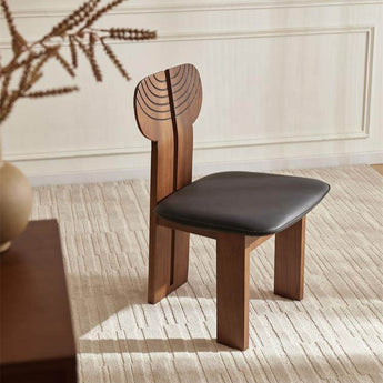 AKIRA Solid Wood Leather Upholstery Dining Chair