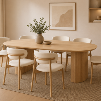 Anya Modern Luxury Solid Wood Dining Table - Natural Oak