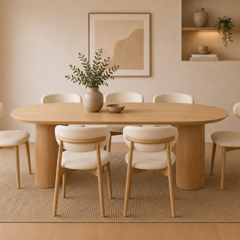 Anya Modern Luxury Solid Wood Dining Table - Natural Oak