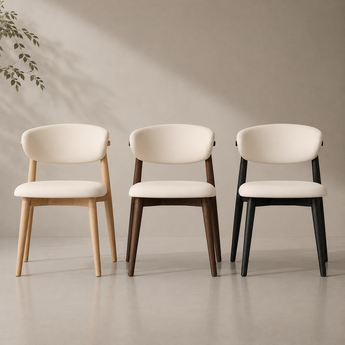 ANYA Solid Wood Leather Dining Chair
