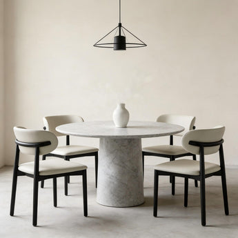 ANYA Leather Dining Chair – Black