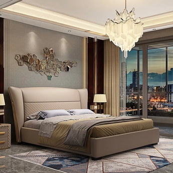 Modern Italian Luxury Athena Leather Upholstery Bed Frame